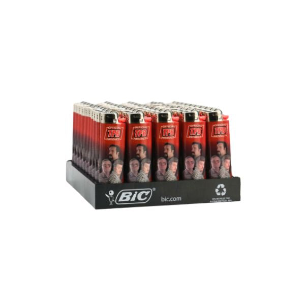 Bic large trailer park boys group lighter on a white background