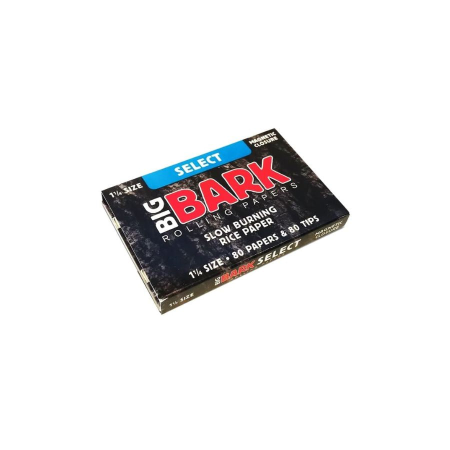 Box of Big Bark rolling papers on a white background