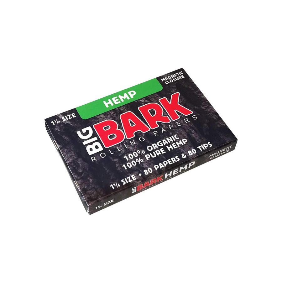 Box of Big Bark Hemp rolling papers on a white background
