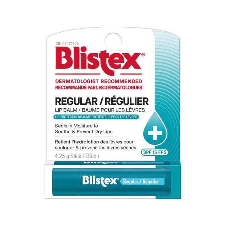 Blistex Regular Lip Balm Stick 4.25g white background