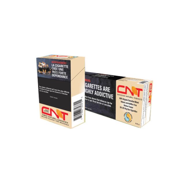 CNT organic mellow Cigarette on a white background