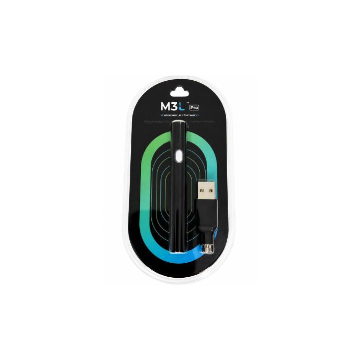 M3b vape pen and USB cable packaging on a white background