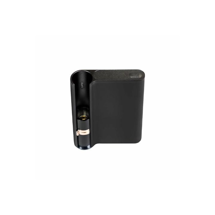Black electronic device on a white background