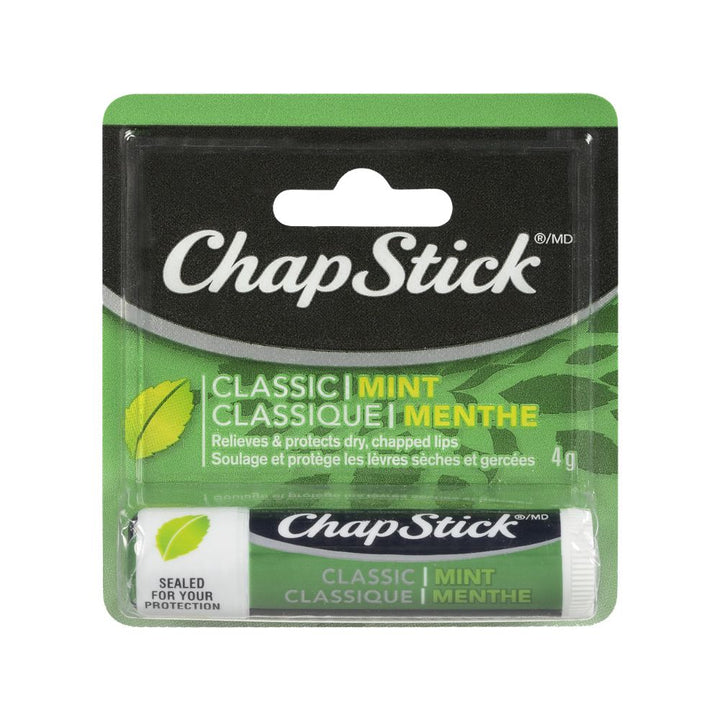 Chapstick Classic Mint Lip Balm 4g white background