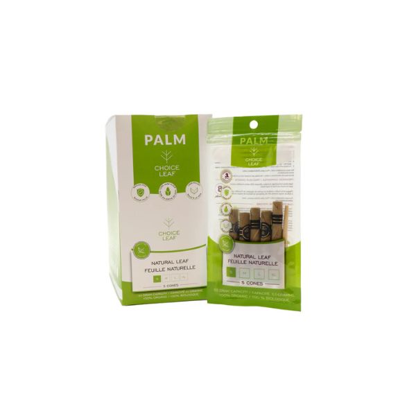 Green packaging of Palm brand products on a white background