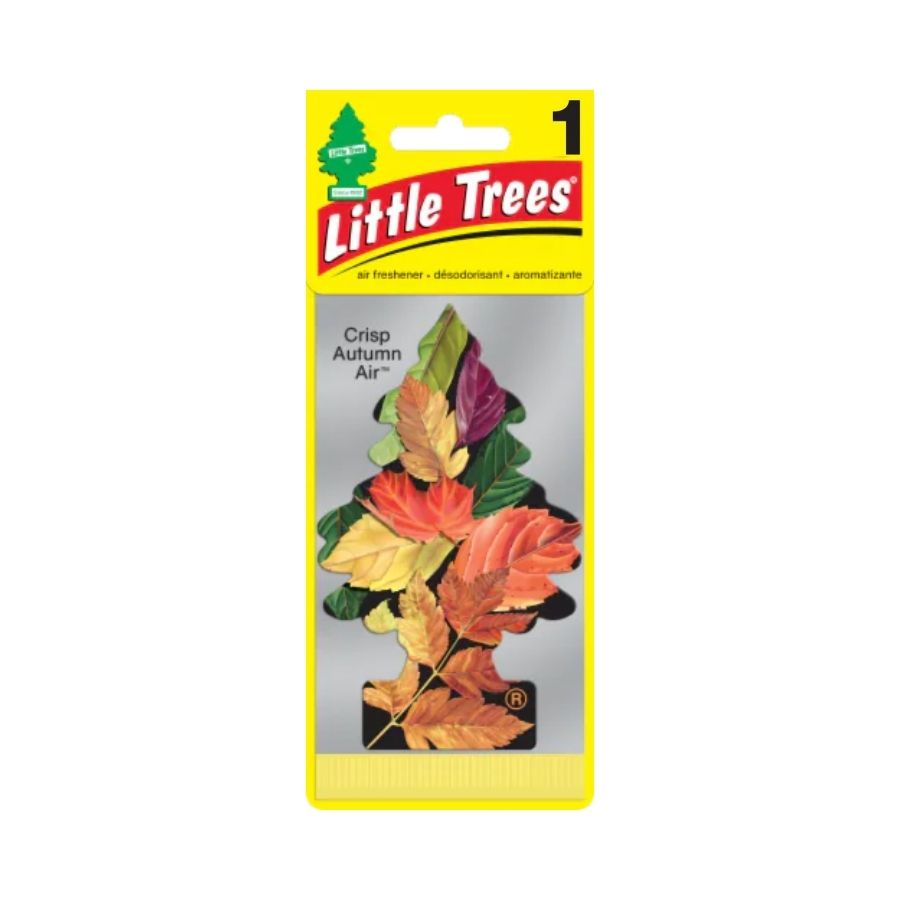 Little Tree crisp autumn air airfreshner carded with white background