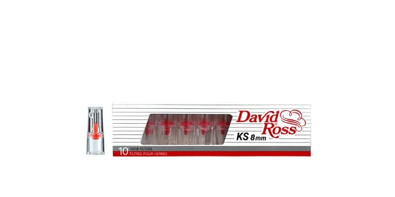 Pack of David Ross KS 8 mm dental burs on a white background