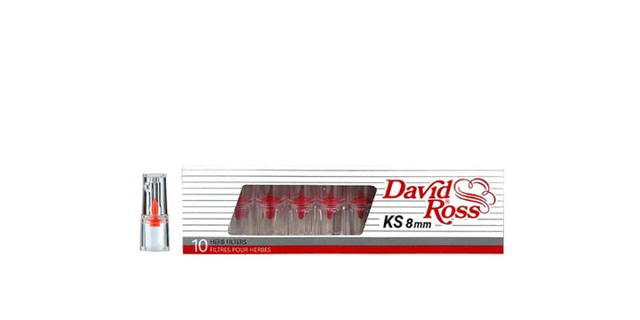 Pack of David Ross KS 8 mm dental burs on a white background