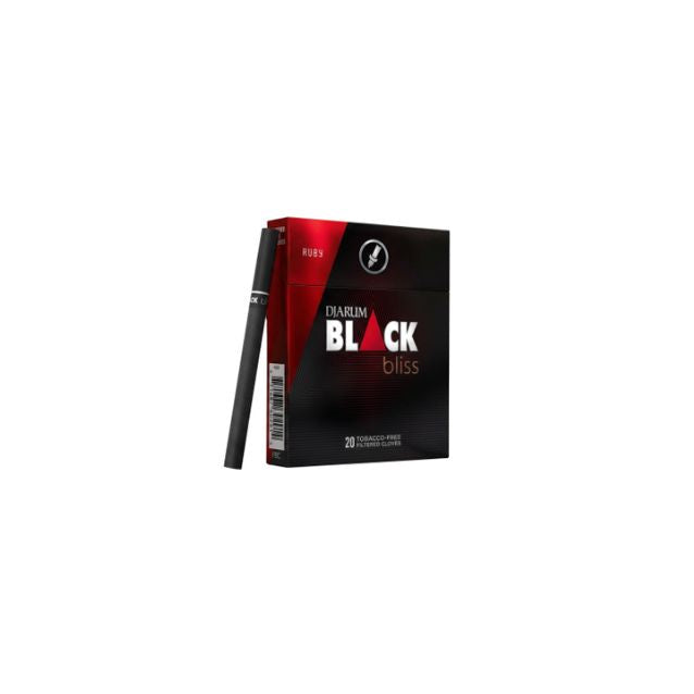 Djarum Black Bliss Ruby cigarettes on a white background