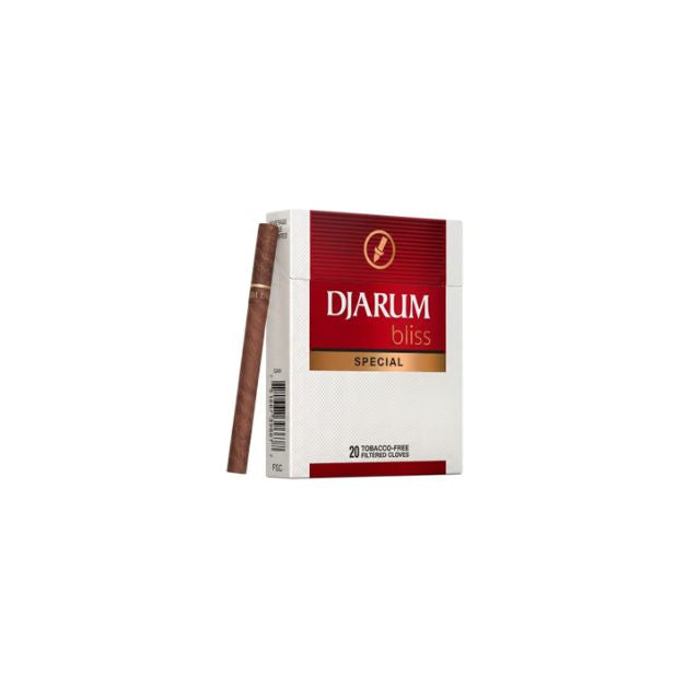 Djarum bliss special cigarettes packaging with a single cigarette on a white background