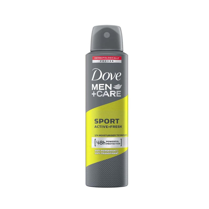 Dove Deodorant Spray Men Sport Active Fresh on a white background