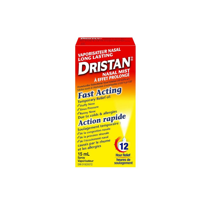 Dristan Fast Acting Long Lasting Nasal Mist Spray 15mL white background