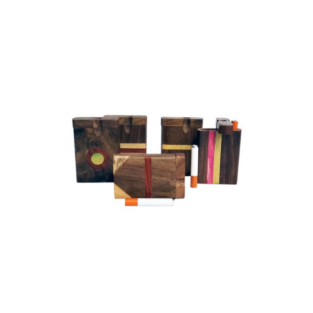 Set of wooden dugout on a white background