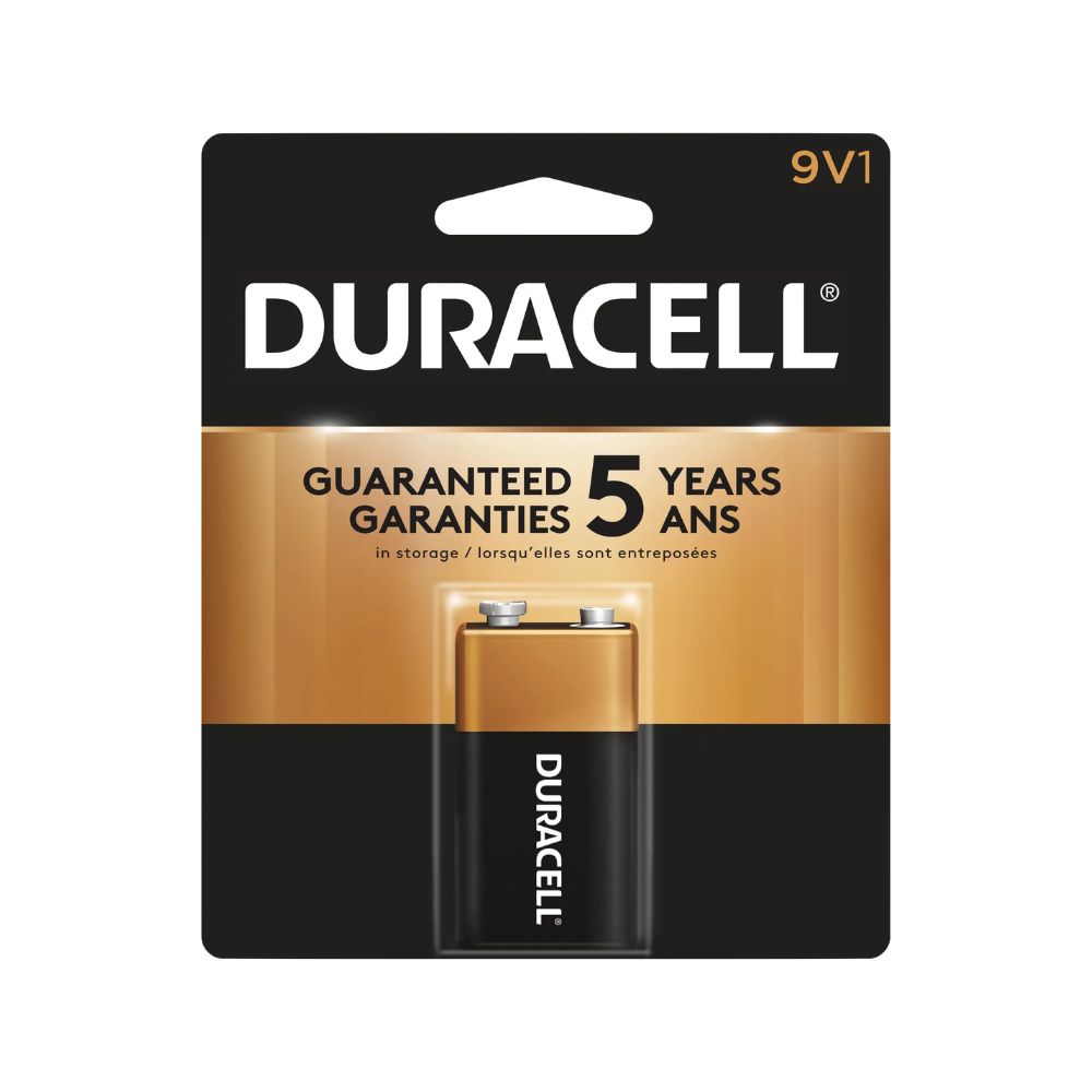 Duracell Coppertop 9V on a white background