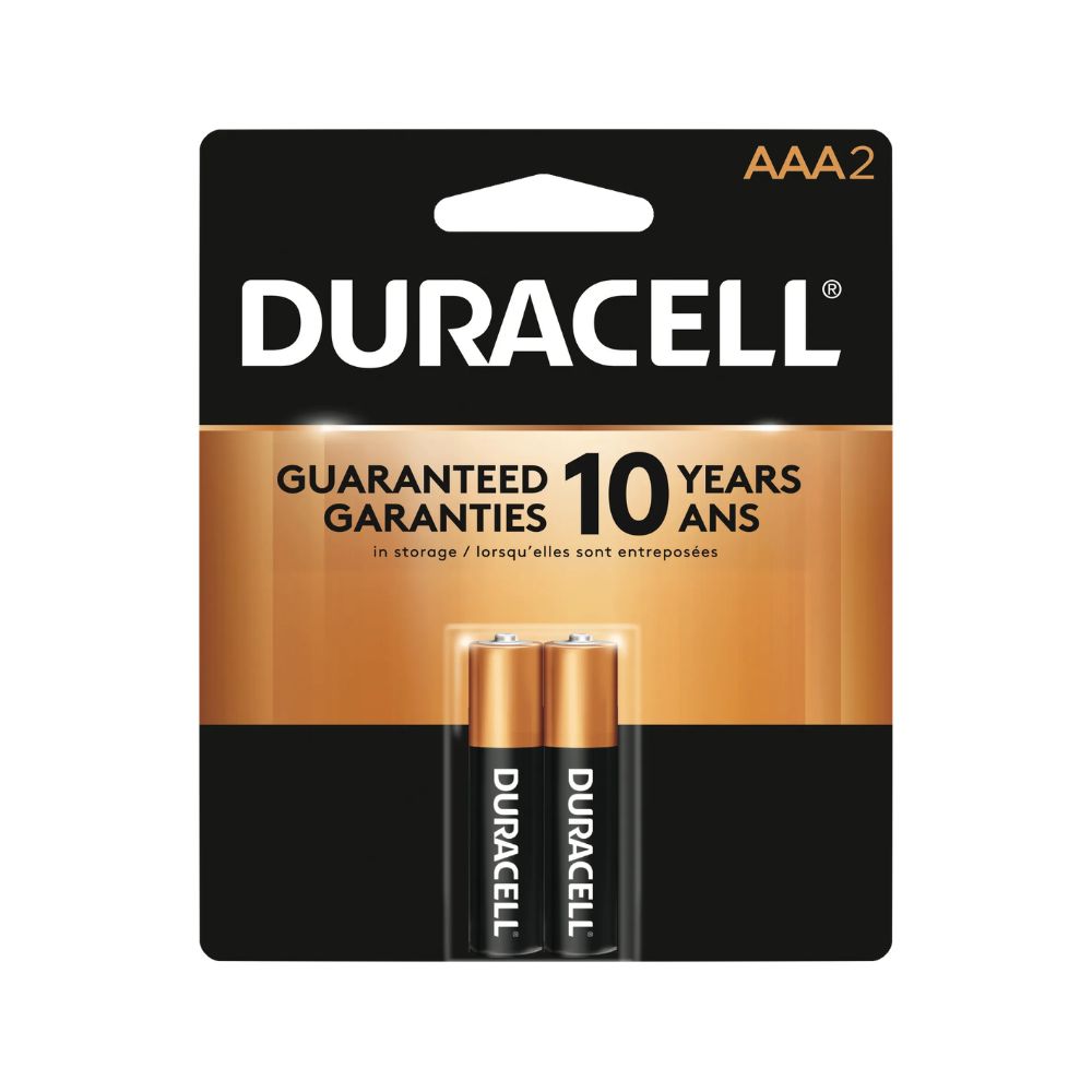 Duracell  Coppertop AAA2 on a white backgrund