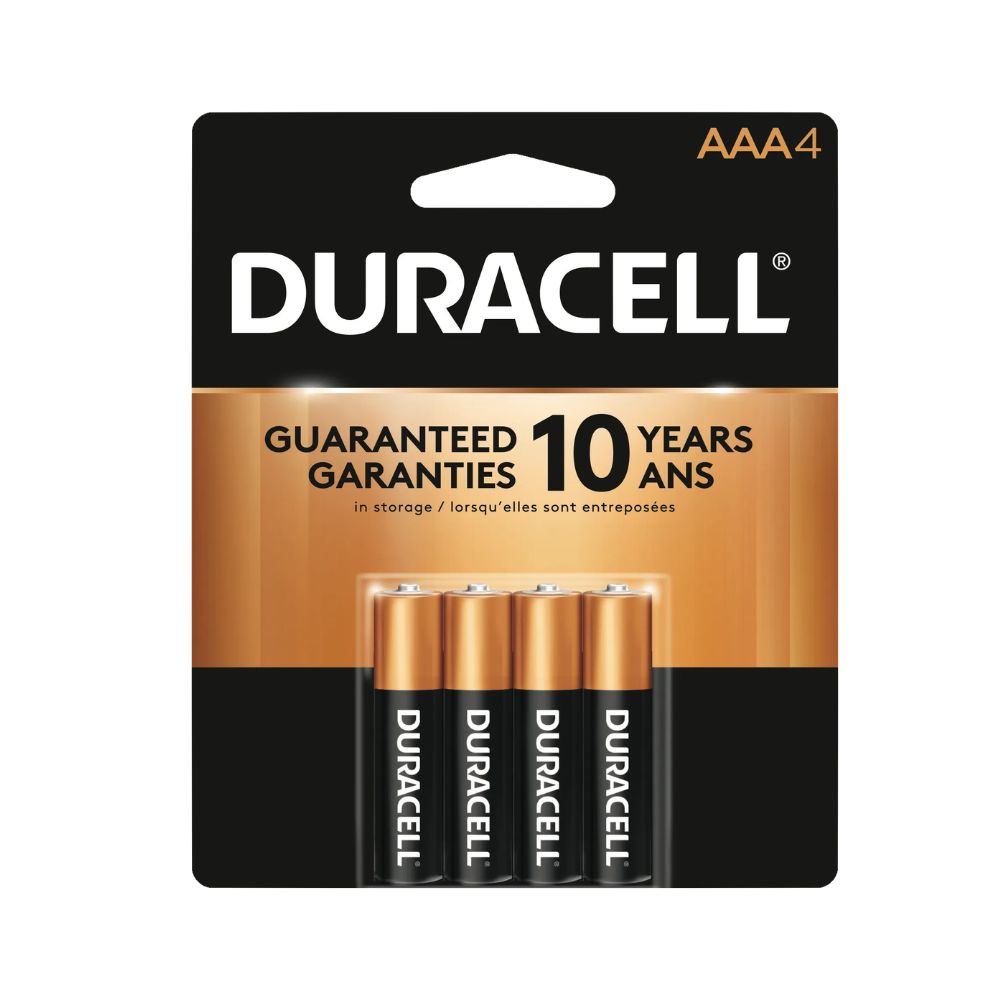 Duracell Coppertop AAA4 on a white background