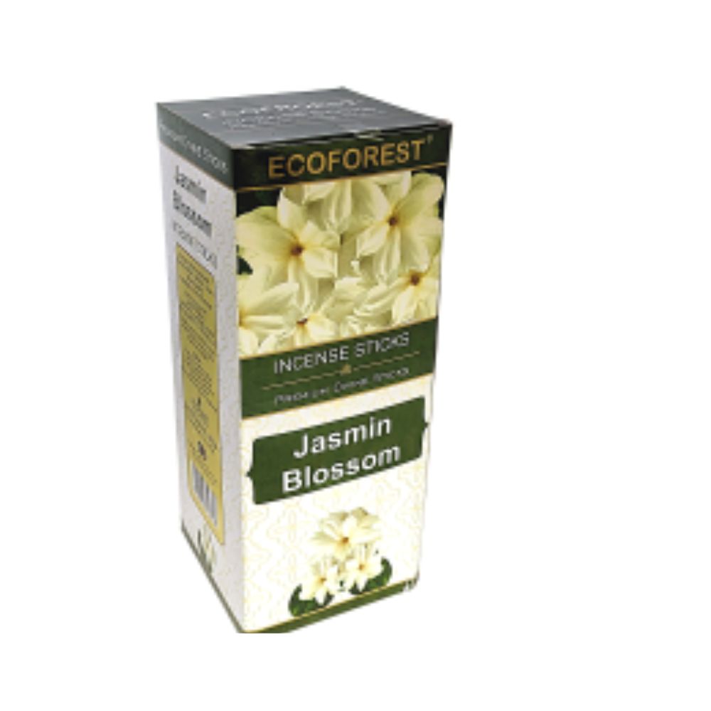 Box of Ecoforest Jasmin Blossom incense sticks on a white background