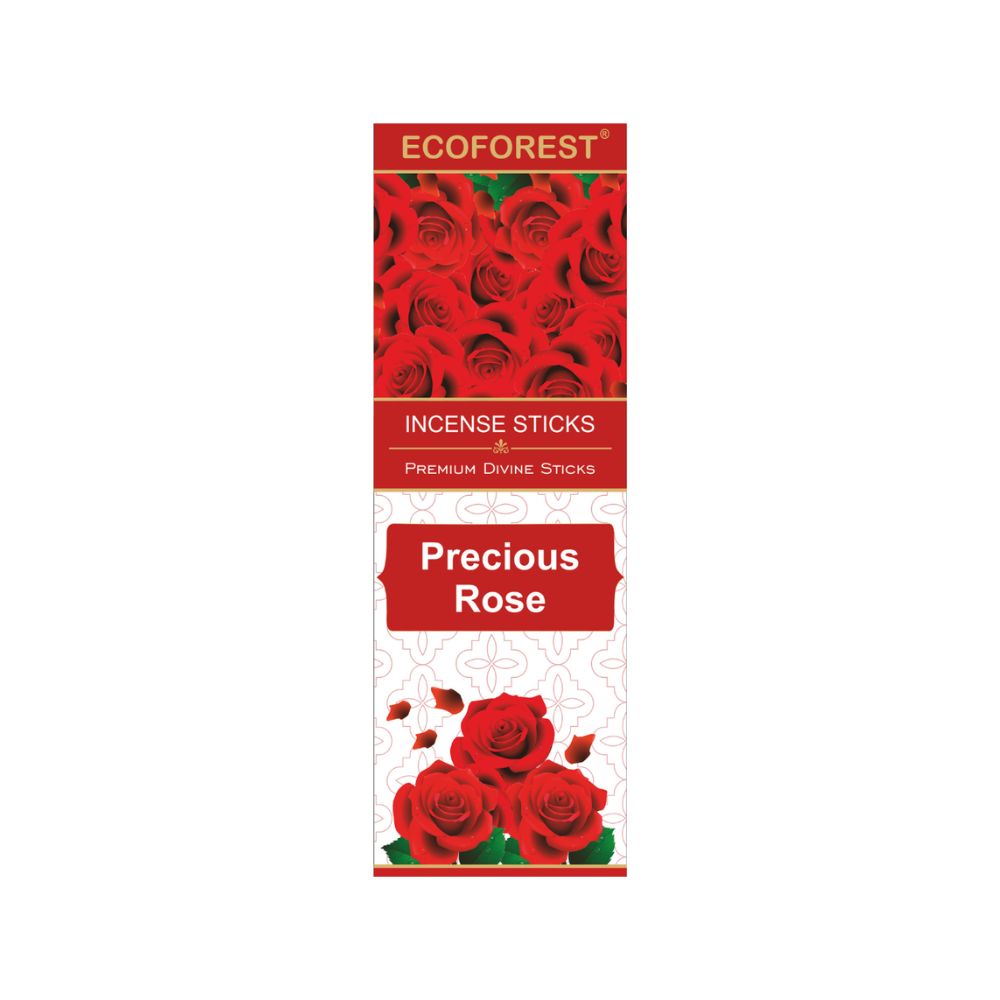 Ecoforest Incense Sticks packaging with red roses on a white background