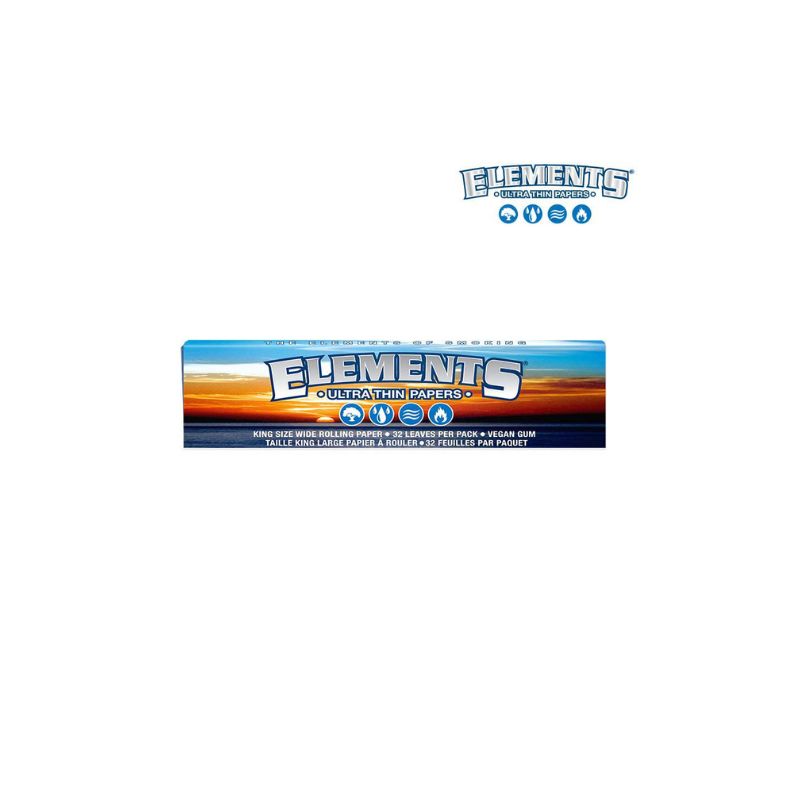 Elements rolling paper pack with brand logo on a white background