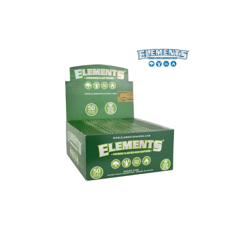 Box of Elements rolling papers with brand logo on a white background