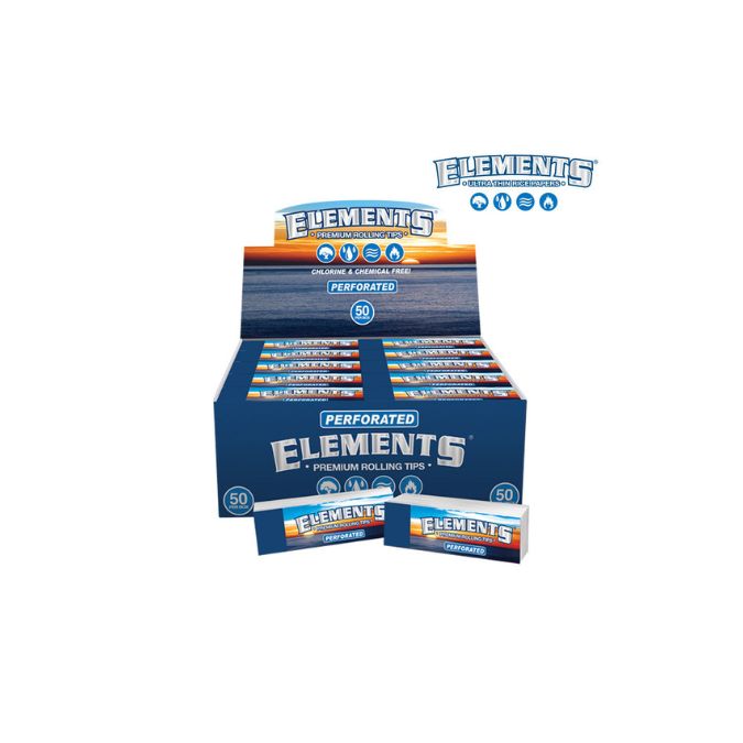 Display of Elements rolling paper packs on a white background