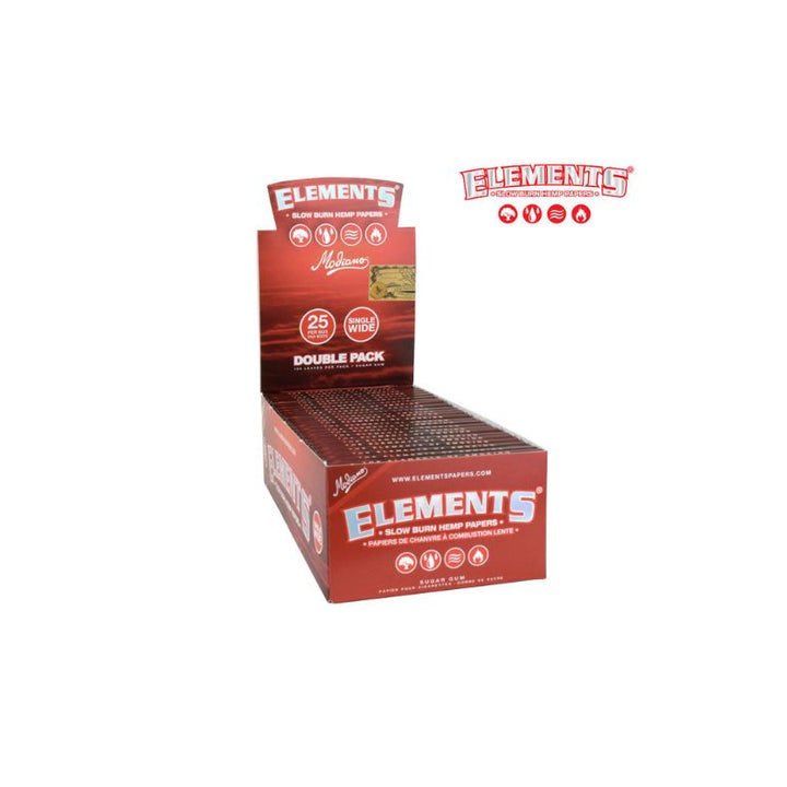 Red box of Elements rolling paper with brand logo on a white background