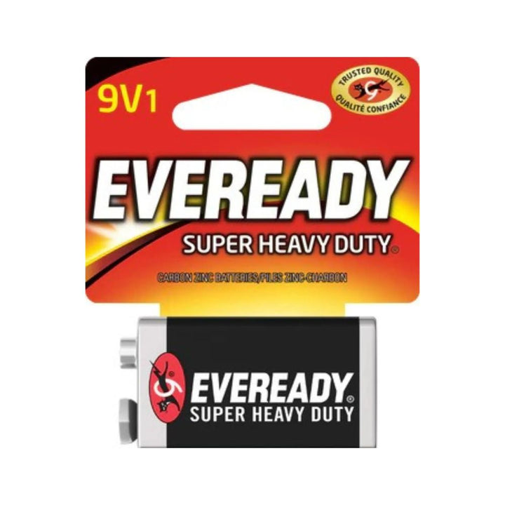 Eveready Super Heavy Duty 9V on a  white background