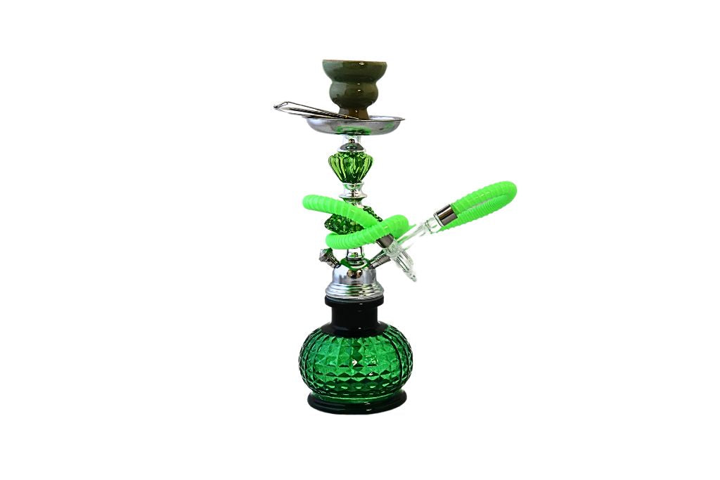 Green hookah with a white background