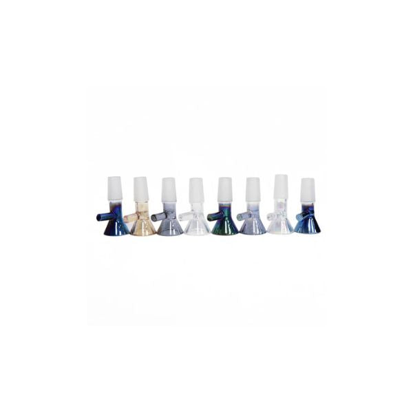 Set of glass smoking accessories on a white background