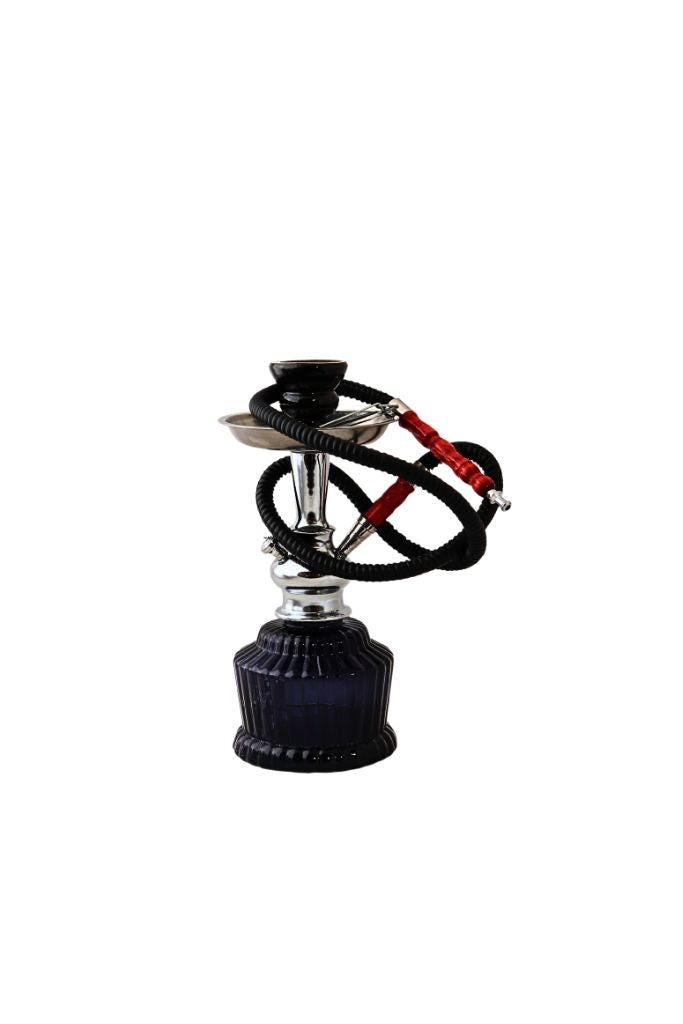 Black and red hookah on a white background