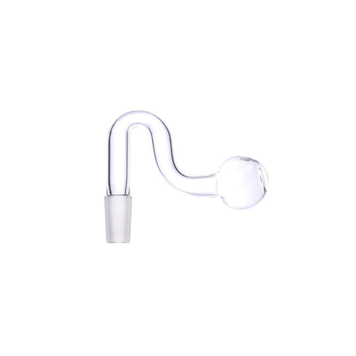 Glass oil burner 14mm male on a white background