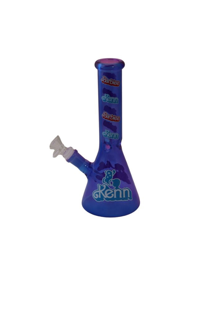 Blue glass pipe with &