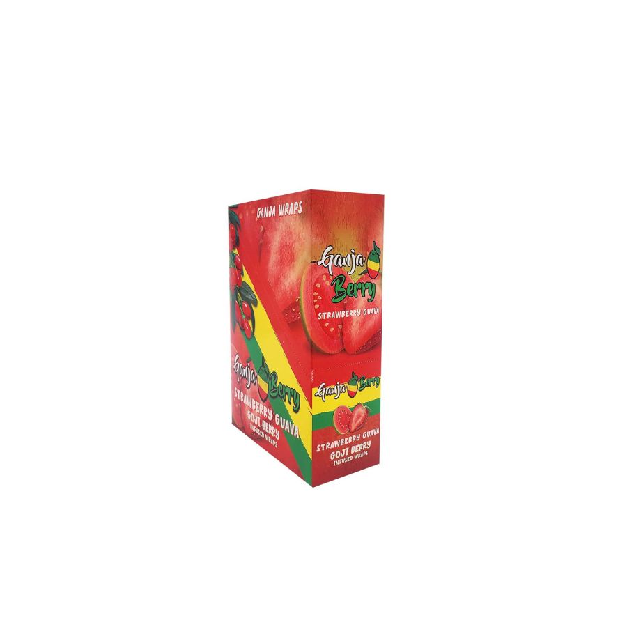 Box of strawberry-flavored fruit snacks on a white background