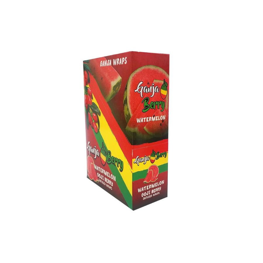Box of Ginja Berry Watermelon Ganja Wraps on a white background