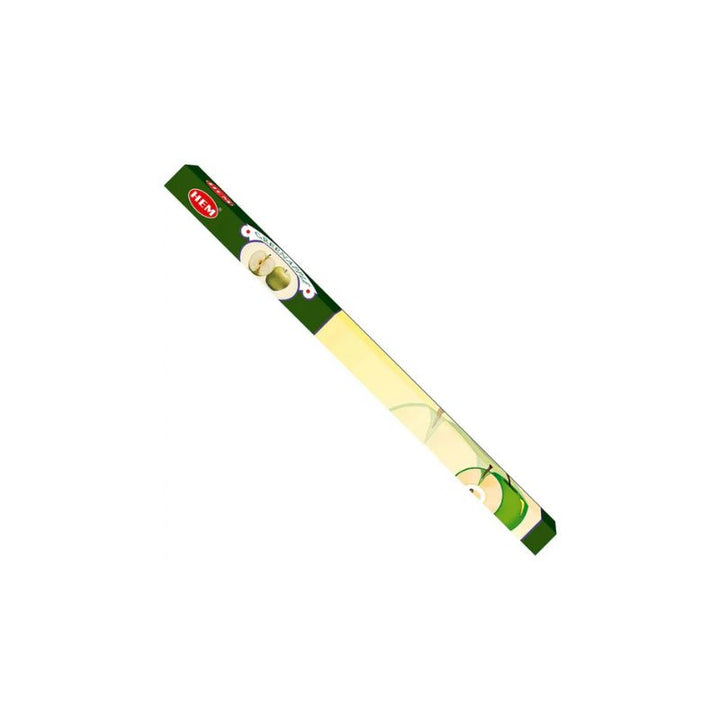 A single Hem brand green apple incense stick on a plain white background.