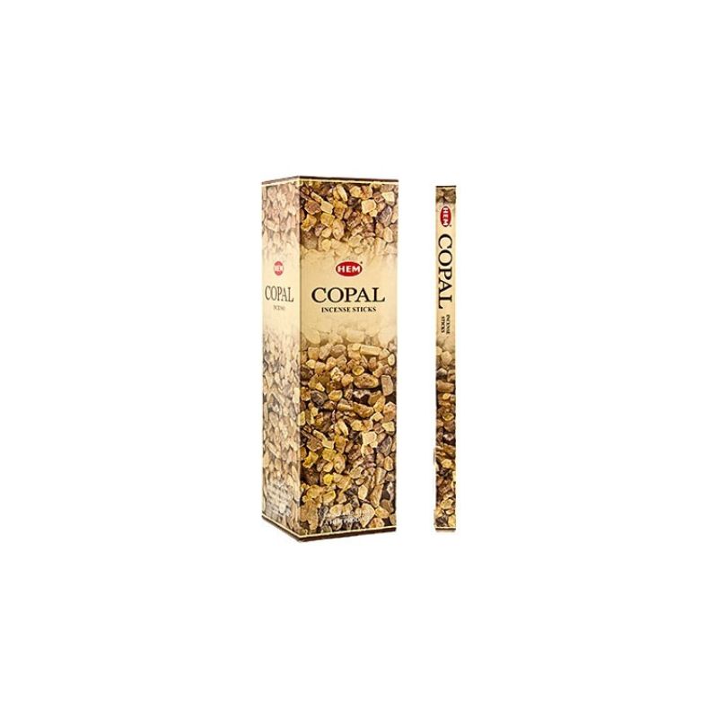 Hem square copal incense on a white background