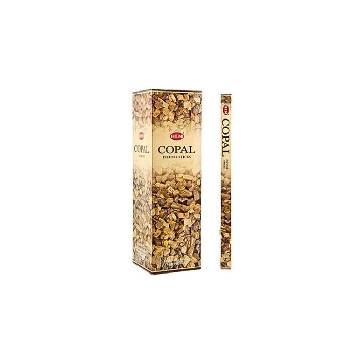 Hem square copal incense on a white background