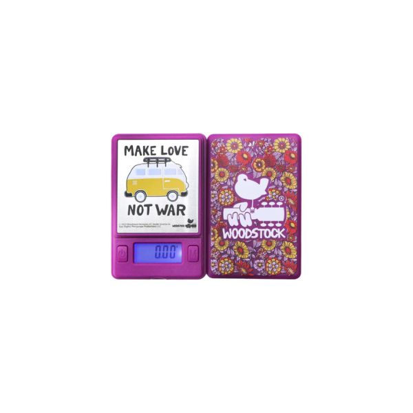 Digital scale with a colorful design and text on a white background