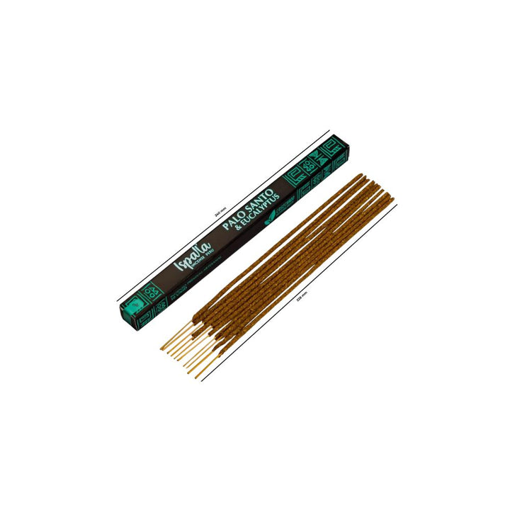 Ispalla Palo Santo Eucalyptus incense sticks with a box on a white background