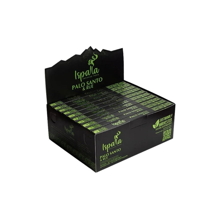 Box of Ispalla Palo Santo with Rue on a white background