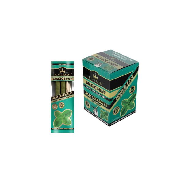 King Palm Magic Mint real leaf rolls packaging on a white background