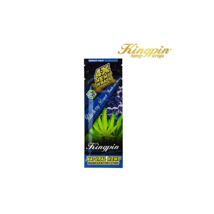 Pack of Kingpin Blueberry Grand Marnier Hemp Wraps on a white background