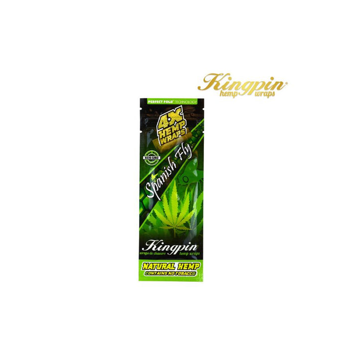Kingpin hemp wraps packaging with brand logo on a white background
