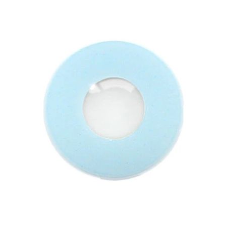 Loox Faded Ghost contact lens light blue circular ring shaped with a clear, transparent center, on a white background.