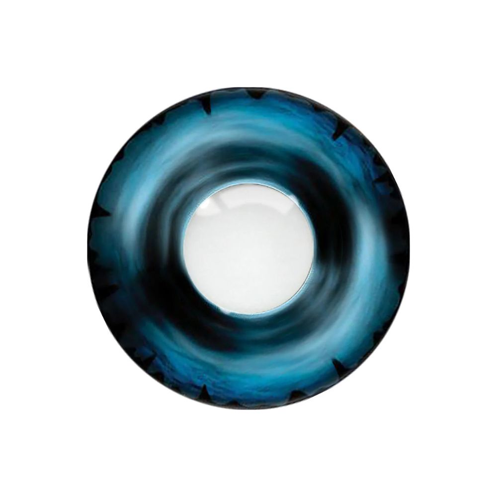 Loox Selene Blue glass ring with concentric swirl patterns on a white background