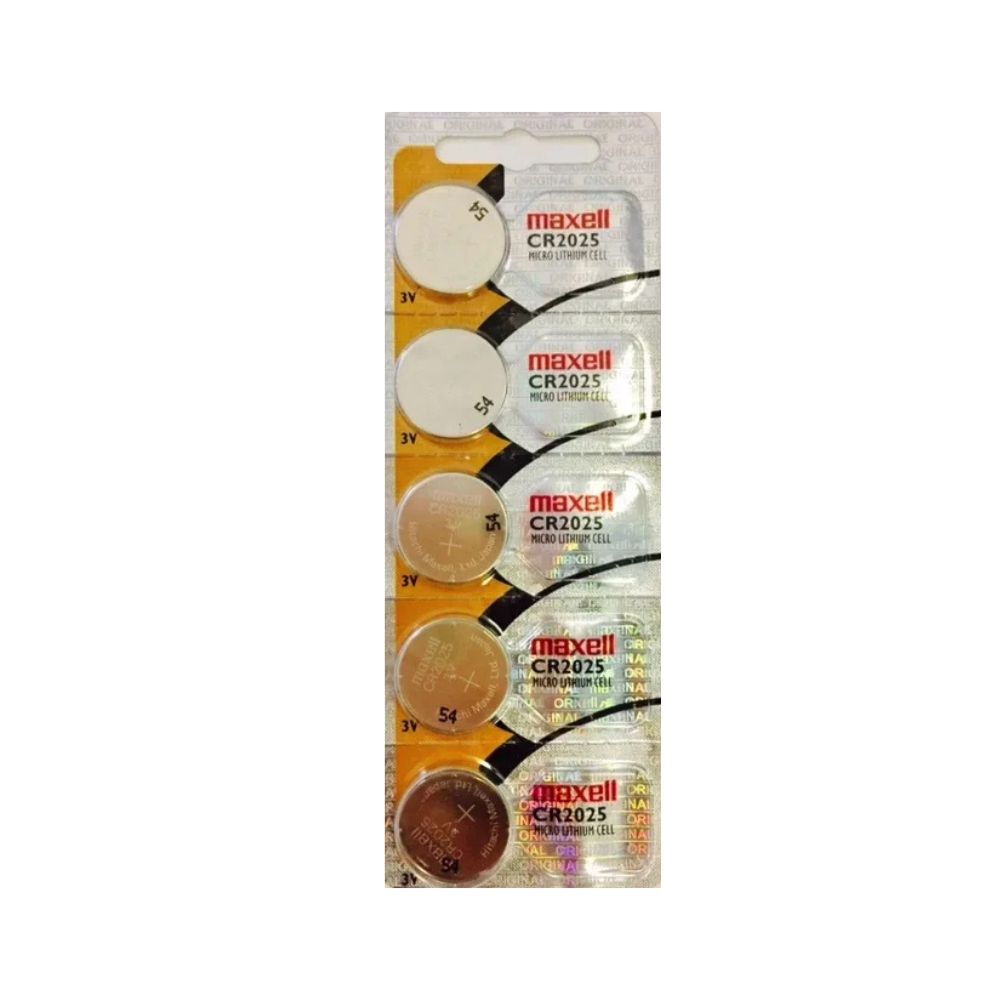 Maxell battery CR2025 on a white background