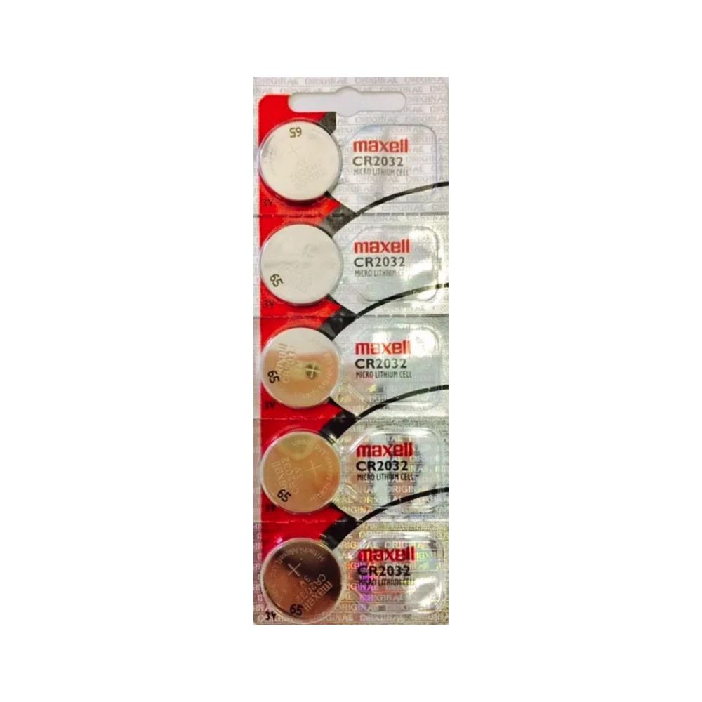 Maxell battery CR2032 on a white background
