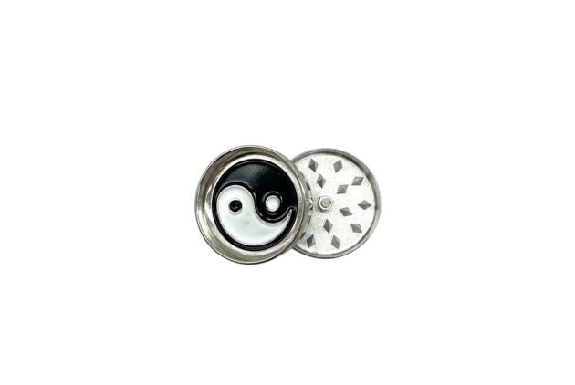 Metal grinder 2 stage Ying Yang on a white background