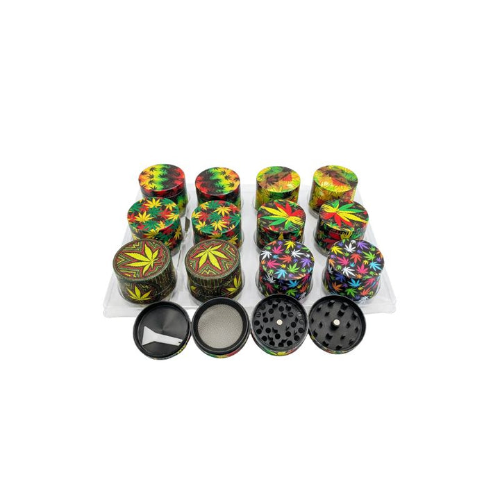Metal grinder rasta leaves 4 stage on a white background