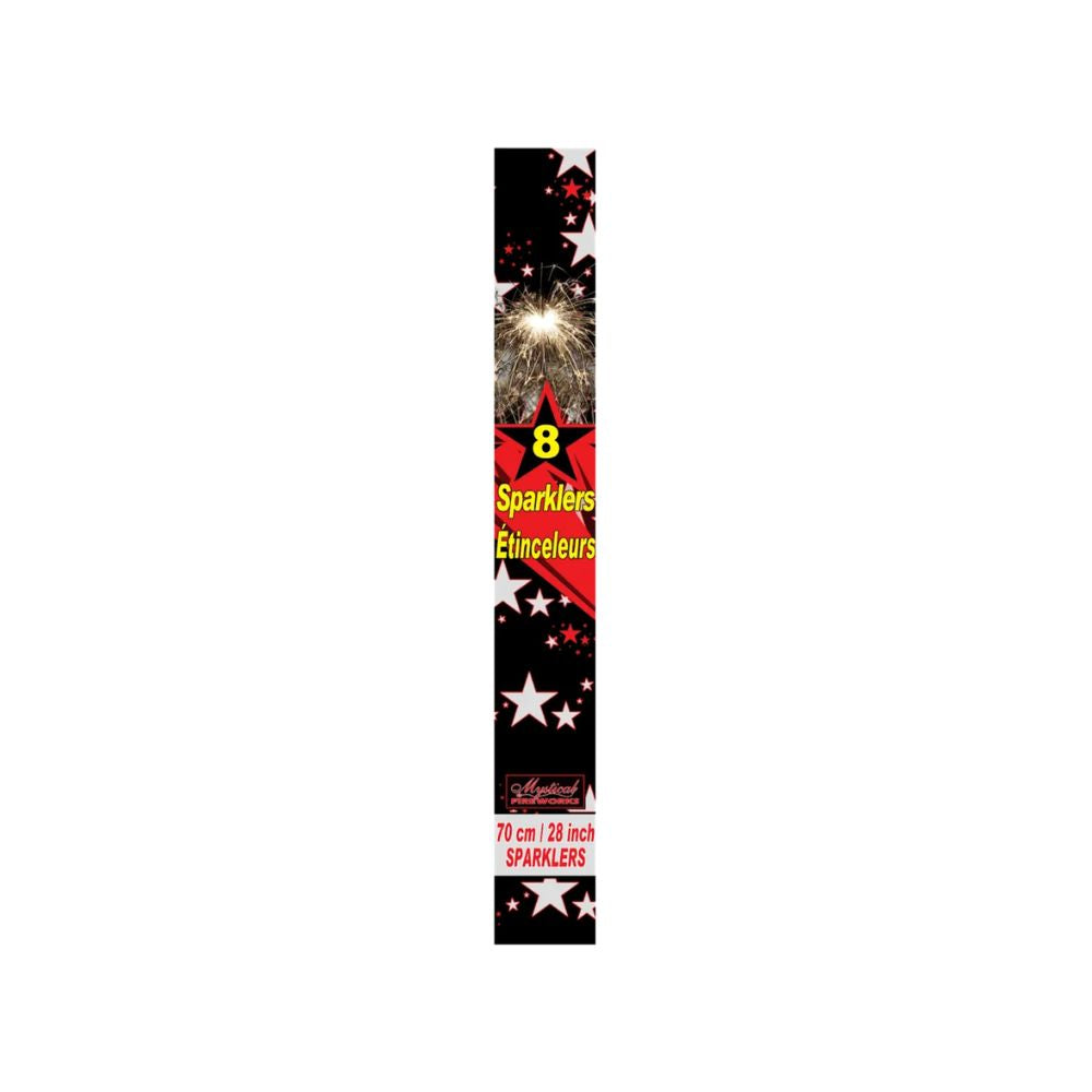 Mystical Fireworks SPARKLERS 70cm/28inch 8/Pk (8x12) white background